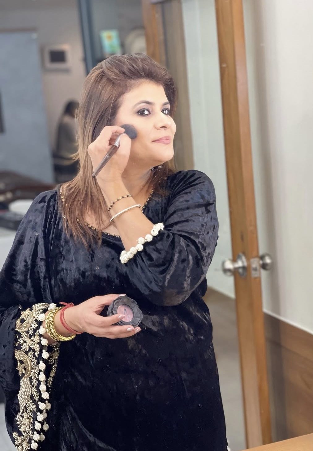 Ria Katyal at work in the studio – Mystique Beauty Studio